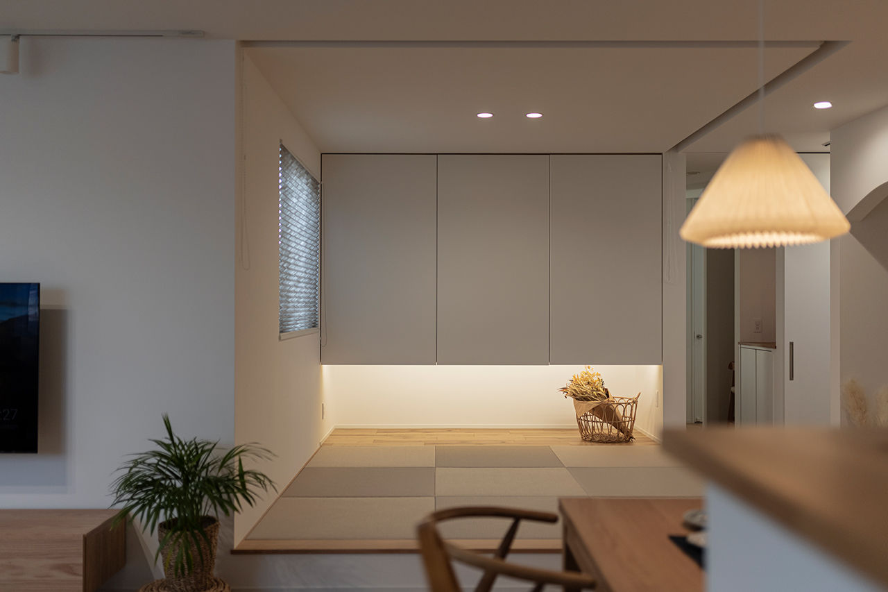 コラボハウス一級建築士事務所 【2000万円台／約38坪／間取り図有】三角屋根のJapandi styleのお家／アーチや三角の入口／平屋の建築実例画像4