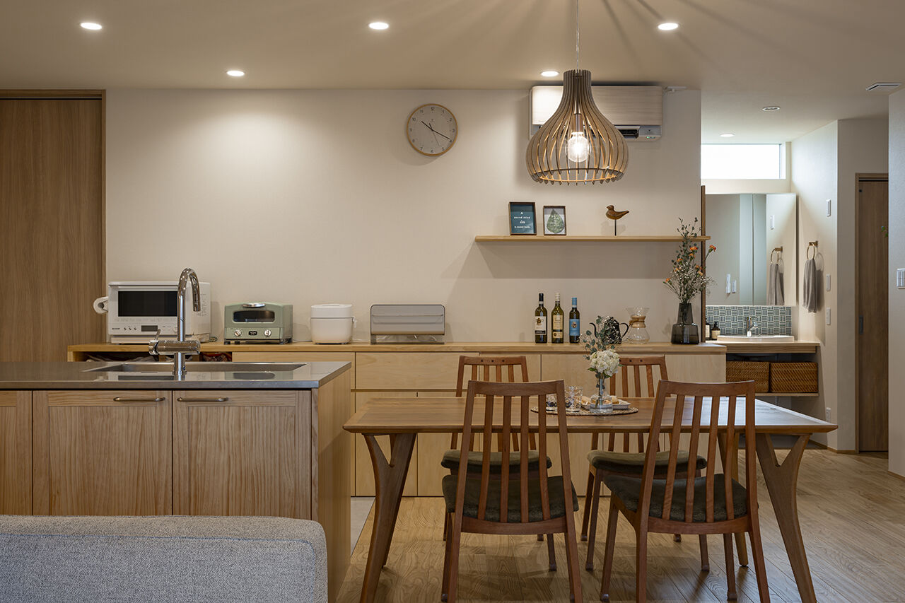 コラボハウス一級建築士事務所 3000万円台｜岸和田市｜30坪台｜間取り図｜リビングが真ん中。家族がつながる平屋の暮らしの建築実例画像3