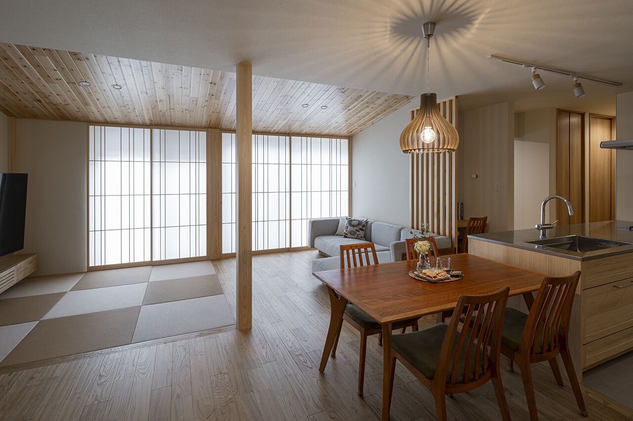 コラボハウス一級建築士事務所 3000万円台｜岸和田市｜30坪台｜間取り図｜リビングが真ん中。家族がつながる平屋の暮らしの建築実例画像5