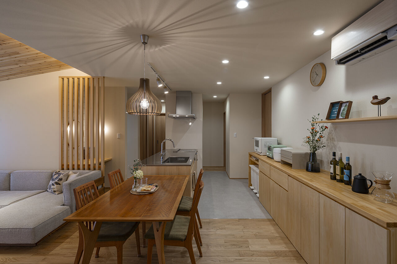 コラボハウス一級建築士事務所 3000万円台｜岸和田市｜30坪台｜間取り図｜リビングが真ん中。家族がつながる平屋の暮らしの建築実例画像7