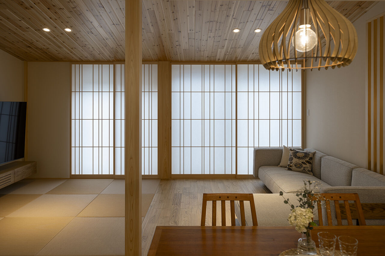 コラボハウス一級建築士事務所 3000万円台｜岸和田市｜30坪台｜間取り図｜リビングが真ん中。家族がつながる平屋の暮らしの建築実例画像8