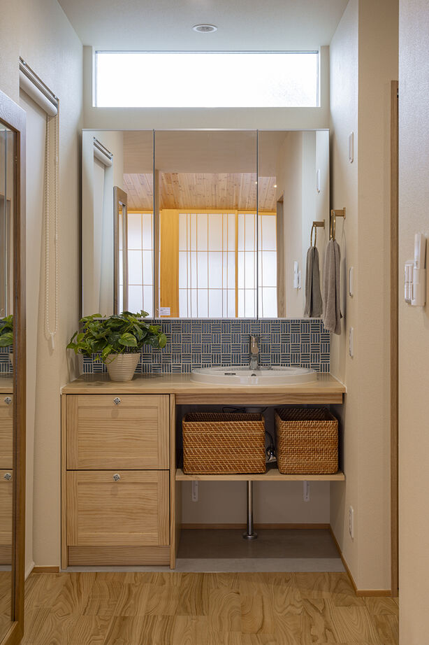 コラボハウス一級建築士事務所 3000万円台｜岸和田市｜30坪台｜間取り図｜リビングが真ん中。家族がつながる平屋の暮らしの建築実例画像10