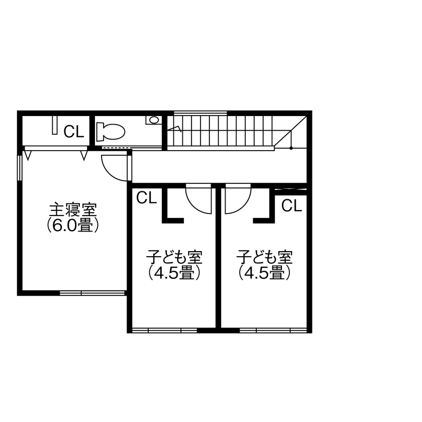 コラボハウス一級建築士事務所 【2000万円台／約30坪／間取り図有】中庭で四季を感じるグレージュの家の間取り図（4LDK+畳コーナー+FIC）2階