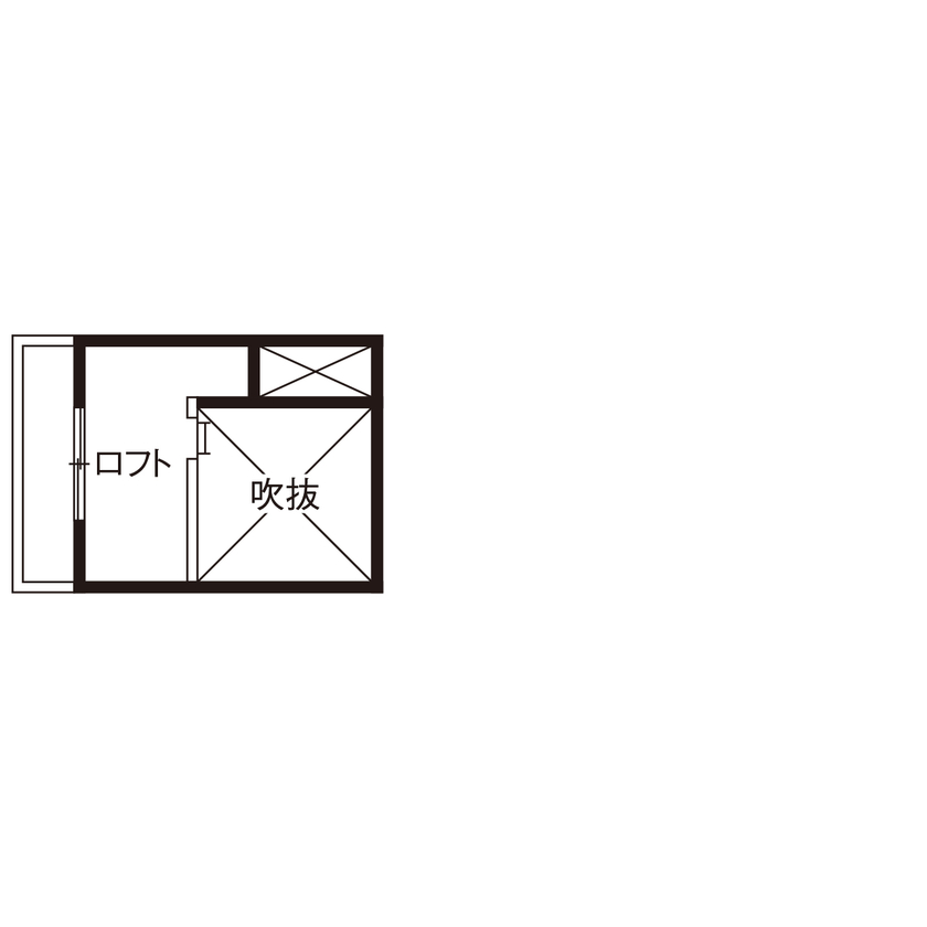 コラボハウス一級建築士事務所 1000万円台｜間取り図｜狭小地｜隣家が迫る21坪の小さな敷地で開放感いっぱいに暮らす、スキップフロアの家の間取り図（２LDK＋ロフト＋納戸）ロフト