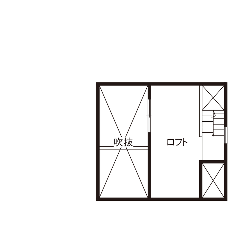 コラボハウス一級建築士事務所 2000万円台｜間取り図｜狭小地｜敷地22坪。めざしたのは、ヨーロッパの街角に佇むレトロなアパートメントの間取り図（2LDK＋ロフト）ロフト