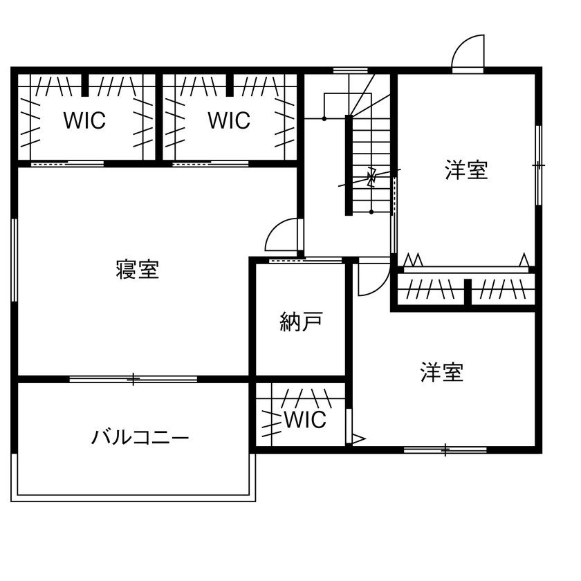 イワタ建設 【ラグジュアリー/2000万円台/40坪台/間取り】ホテルライクな28畳のLDK。大空間を見渡すステージキッチンの間取り図（3LDK＋小屋裏収納）2階