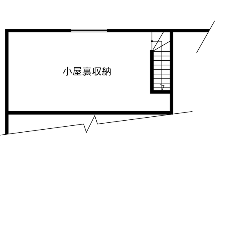 イワタ建設 【ラグジュアリー/2000万円台/40坪台/間取り】ホテルライクな28畳のLDK。大空間を見渡すステージキッチンの間取り図（3LDK＋小屋裏収納）小屋裏