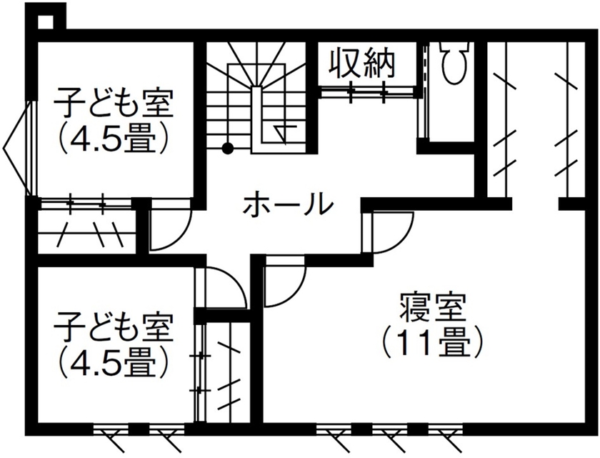 あいホーム。石塚工務店 【2500万円／間取り図有】スクエア型がカッコよく、タイル貼りの外観が灯りに映える住まいの間取り図（4LDK）