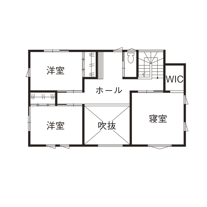 あいホーム。石塚工務店 【1680万円/間取り図有】カッコイイと暮らしやすいが融合した住まい。細やかな提案に光るセンスの間取り図（4LDK）2階