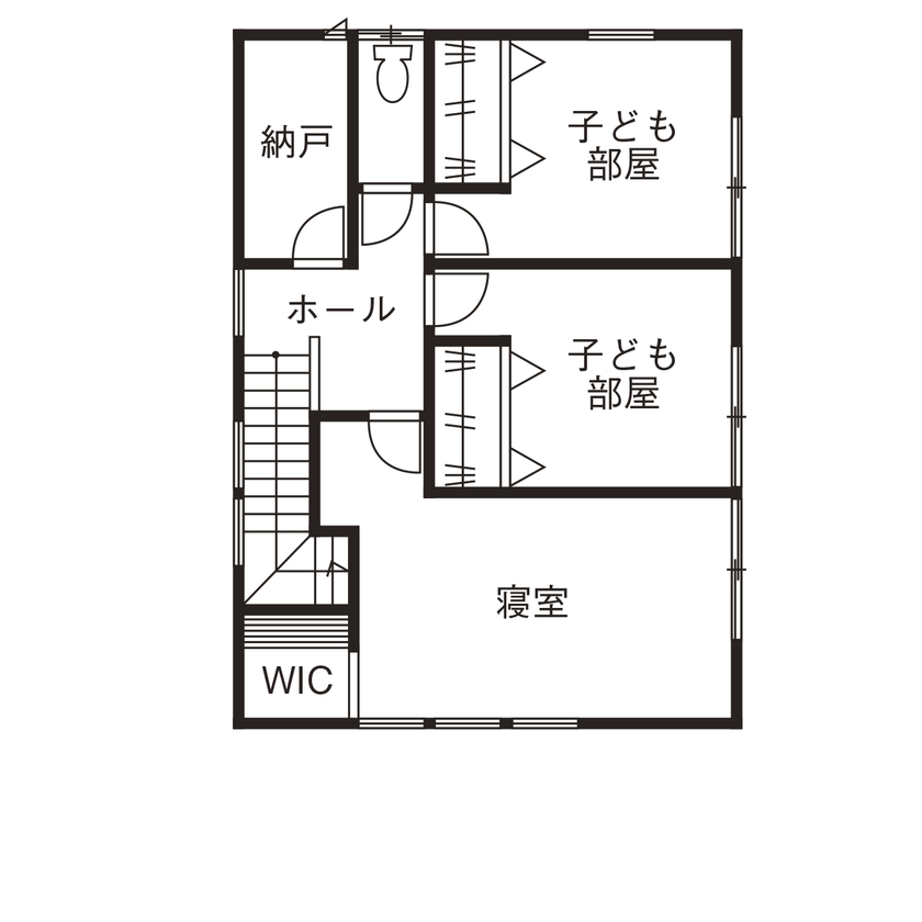 あいホーム。石塚工務店 【1600万円/間取り図有】デザインセンスと熱量で叶える　憧れのサーファーズハウスの間取り図（3LDK）2階