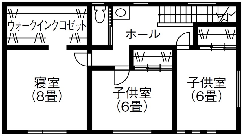 あいホーム。石塚工務店 【1980万円／間取り図有】モノトーンでスクエアなカッコイイデザインと、採光抜群の明るい住まいの間取り図null2階