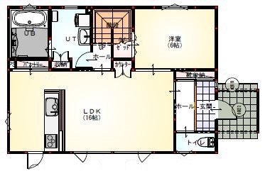 橋本建設 【北広島市／1000万円台／間取り図あり】安心して長く住み続けられる家を目指して、長期優良住宅基準で建築の間取り図（4LDK）1階