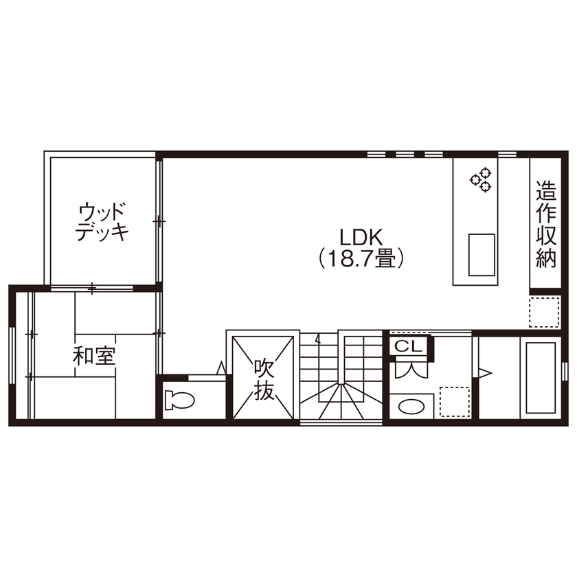 グランディルホーム 【1000万円台×大阪市×30坪×土地探し×2階リビング×間取り有】バルコニーから望む青空に癒される住まいの間取り図（3LDK）2階