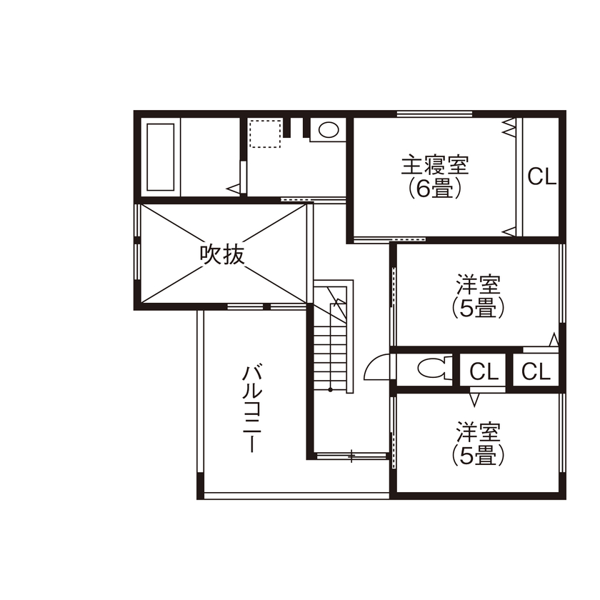 グランディルホーム 【1790万円×広い駐車場×プライベートガーデン】和とスカンディナビアのデザインが融合の間取り図（3LDK＋F）2階