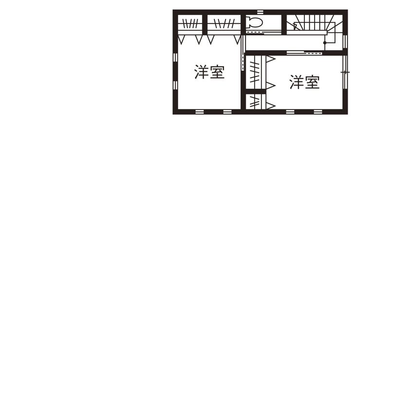 第一伊藤建設 【浜松市｜インナーガレージ｜間取り有】ガレージには愛車がずらり。ラグジュアリー×モダンな店舗併用住宅の間取り図（３LDK＋店舗）２階