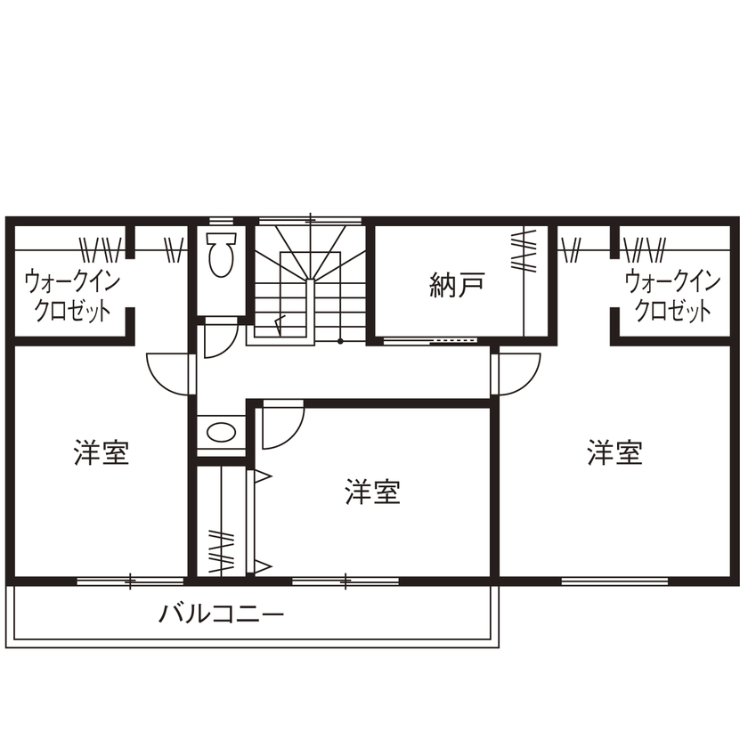 第一伊藤建設 【浜松市｜シンプルモダン｜間取り有】冬は床暖房いらずで夏も爽やか。収納も充実した家事ラクな家の間取り図（4LDK）２階