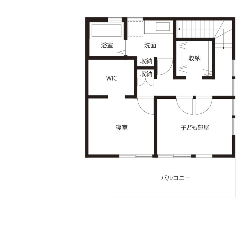 ハウスクラフト 【間取り図】結婚を機に建てたおしゃれな店舗併用住宅！通勤なしで時間節約→子育てなどゆとりのある生活にの間取り図（3LDK）２階