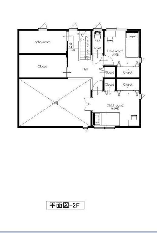 リバティーホーム ココチヨイ家 【2000万円台/3LDK/間取り付】無垢の床。家族がゆったり過ごせる広々リビング×カフェテイストと趣味の部屋の間取り図（3LDK＋趣味部屋）2階