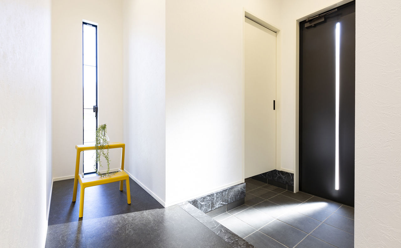 カステルホーム 【平屋／インナーガレージ／2800万円】モノトーンでまとめたスタイリッシュデザインの平屋の住まいの建築実例画像9