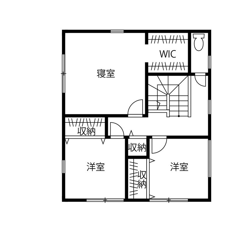 カステルホーム 【1850万円×近江八幡市×収納充実】主婦に嬉しい家事動線に特化した間取りで楽しく子育てできる家の間取り図（４LDK＋SCL＋WIC）２階