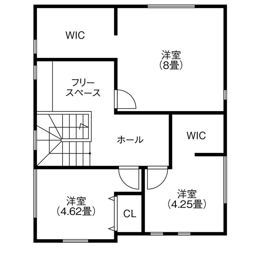 EASTYLE HOME（イースタイルホーム） 【1000万円台×延床29坪×間取り図】コンパクトな中に100以上のこだわり。コストを抑える提案が光る家の間取り図（3LDK＋2WIC）2階