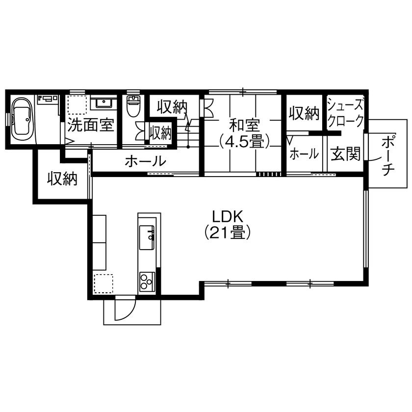 EASTYLE HOME（イースタイルホーム） 【1000万円台×ZEH×間取り図】太陽光発電9kW搭載。月々のランニングコストを抑えて豊かに暮らす家の間取り図（4LDK）1階