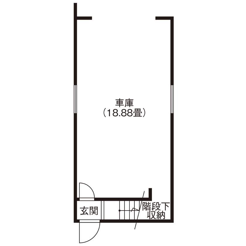EASTYLE HOME（イースタイルホーム） 【1000万円台×狭小×ビルトインガレージ×間取り図有】間口4ｍ！車と海とネコを愛する吹抜けLDKの住まいの間取り図（1LDK＋ガレージ）1階