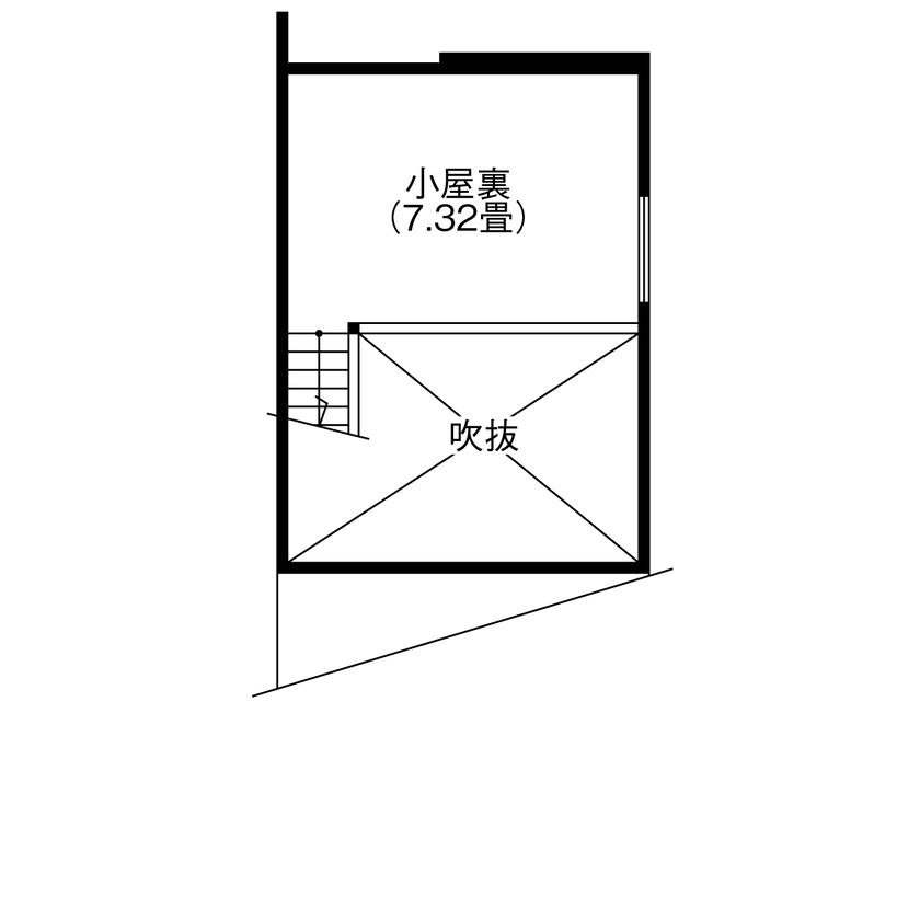 EASTYLE HOME（イースタイルホーム） 【1000万円台×狭小×ビルトインガレージ×間取り図有】間口4ｍ！車と海とネコを愛する吹抜けLDKの住まいの間取り図（1LDK＋ガレージ）小屋裏