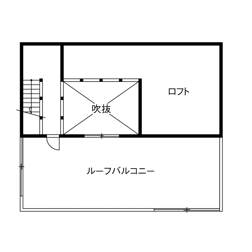 マドリヤアーキテクツ一級建築士事務所 【2020万円/間取図/店舗併用住宅】クリエイターが選んだ、要望を理解した提案力と＋αの工夫が詰まった家の間取り図（1LDK+ワークスペース）ロフト