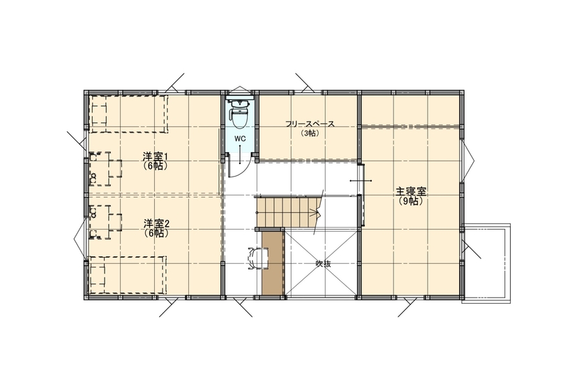 タキナミ 【間取り図有】自慢したくなる家、私達だけの特別なマイホームの間取り図（3LDK）2階