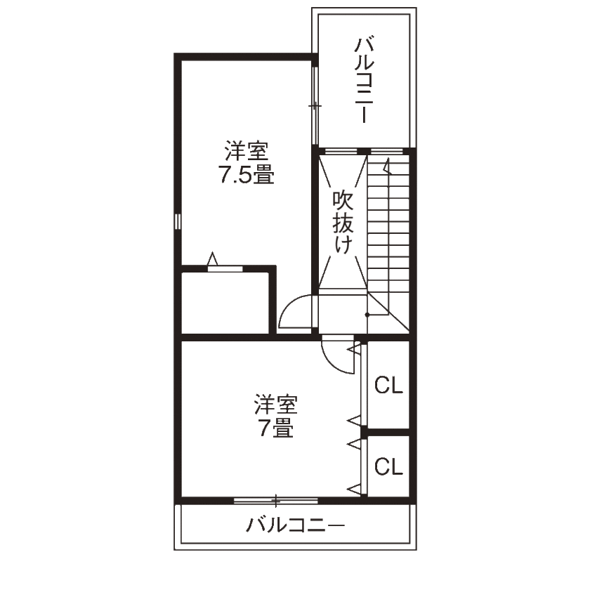 和光ホームズ 注文事業部 【大阪市/狭小/3階建て】LDKは21畳！光の通り道をつくり、隅々まで自然光が行き渡る家の間取り図（3LDK）3階