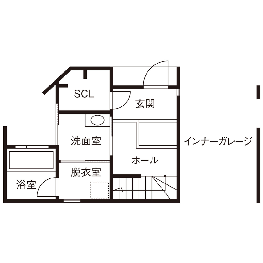 和光ホームズ 注文事業部 【大阪市/狭小/3階建て】土地15坪で叶えた屋上バルコニーがある開放的な暮らしの間取り図（3LDK＋屋上バルコニー）1階