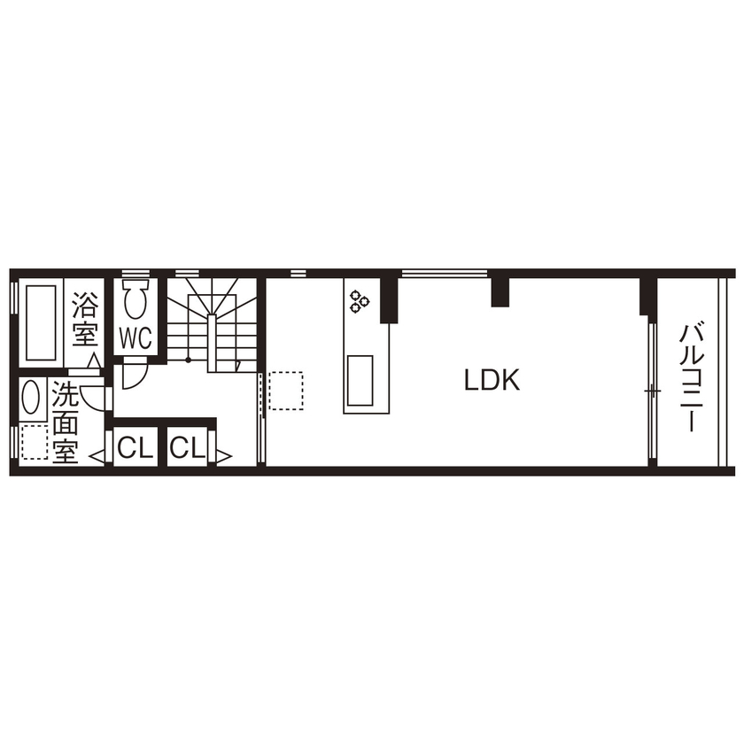 和光ホームズ 注文事業部 【大阪市/狭小/3階建て】土地約18坪でもゆったり４LDKプラスインナーガレージも！の間取り図（4LDK）2階