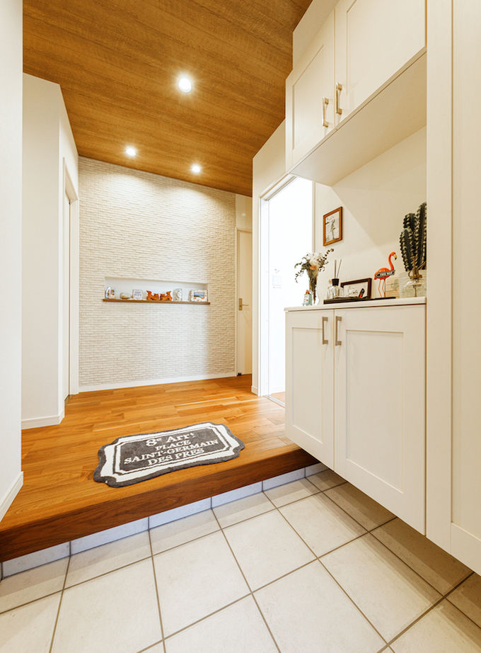 Rico Life. 久喜店 【1760万円│33坪│平屋│間取り図あり】ウッドデッキと天井の高い開放的なLDK！太陽光発電搭載の平屋住宅の建築実例画像9