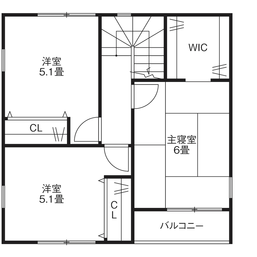Rico Life. 久喜店 【～1499万円｜24.2坪｜間取り図あり】低予算で希望の家を建築。太陽光発電で家計も大助かりの間取り図（3LDK）2階