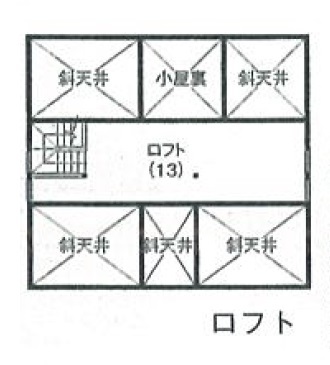 渡部製作所 【平取町/土間/ロフト/薪ストーブ】専属大工の手仕事の美しさで農家の安らぎを叶えたムクの家の間取り図（3LDK+ロフト）ロフト