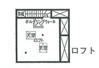 渡部製作所 【浦河町/土間/ロフト/薪ストーブ/ボルダリングウォール】いちご農家の暮らしを助ける「通り土間のある家」の間取り図（5LDK+ロフト+WD）ロフト