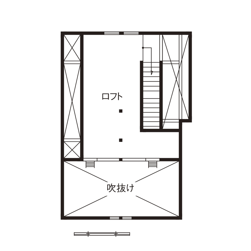 渡部製作所 【江別市/二世帯住宅/アウトドア】薪ストーブとレンガの温もりあったか家キャンプが楽しい家の間取り図（4LDK+ロフト）ロフト
