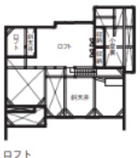 渡部製作所 【日高町/無垢材/平屋】日高町のおおらかな自然に抱かれた薪ストーブの暮らしの間取り図（2LDK）ロフト
