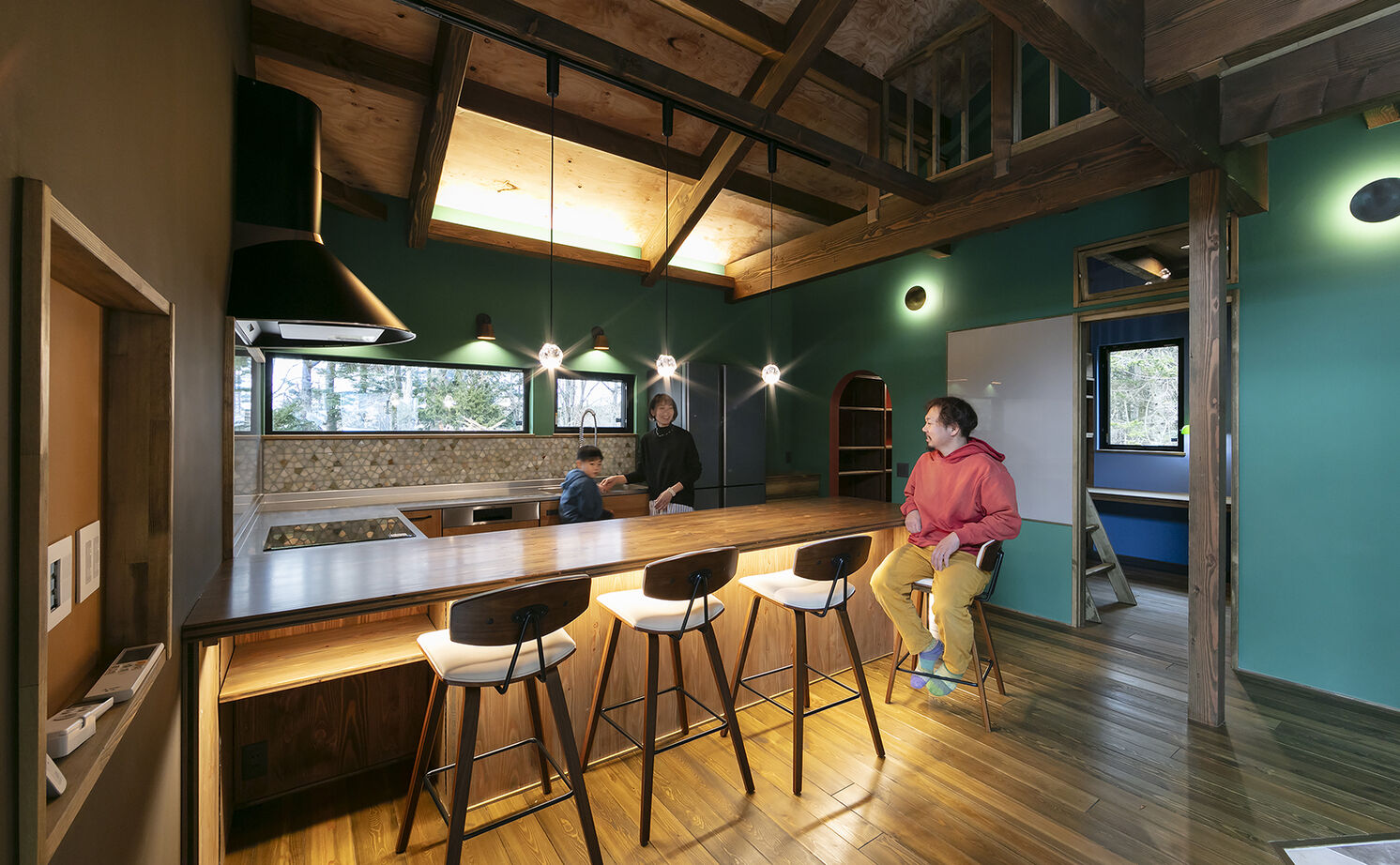 渡部製作所 【3000万円台/間取図/日高町/無垢材/平屋】おおらかな自然に抱かれた、薪ストーブと珈琲を愉しむ平屋の建築実例画像6