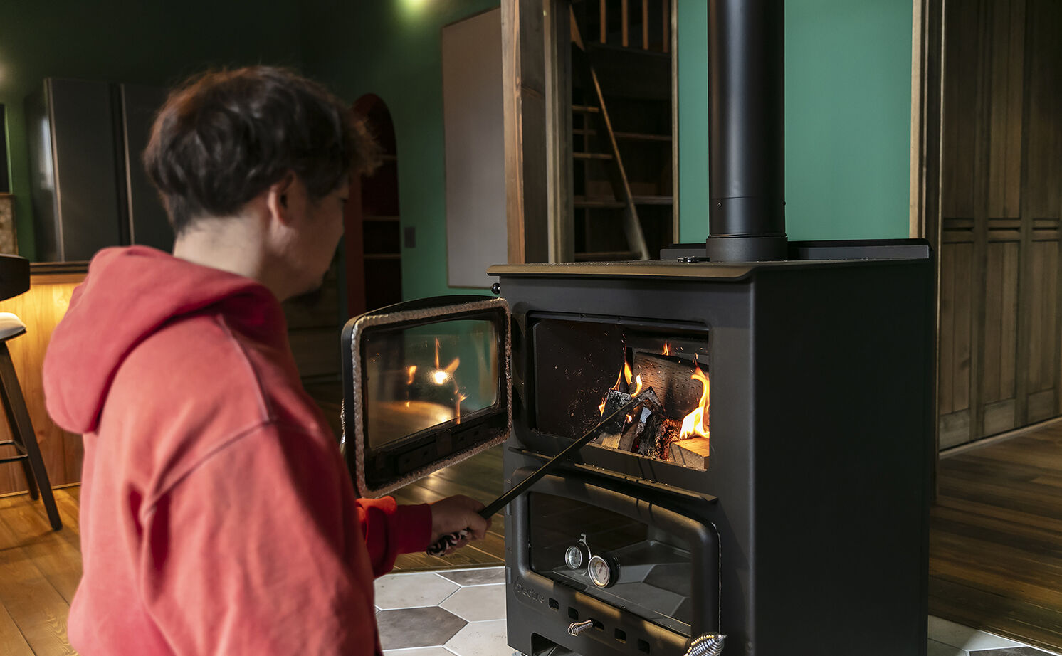 渡部製作所 【3000万円台/間取図/日高町/無垢材/平屋】おおらかな自然に抱かれた、薪ストーブと珈琲を愉しむ平屋の建築実例画像11