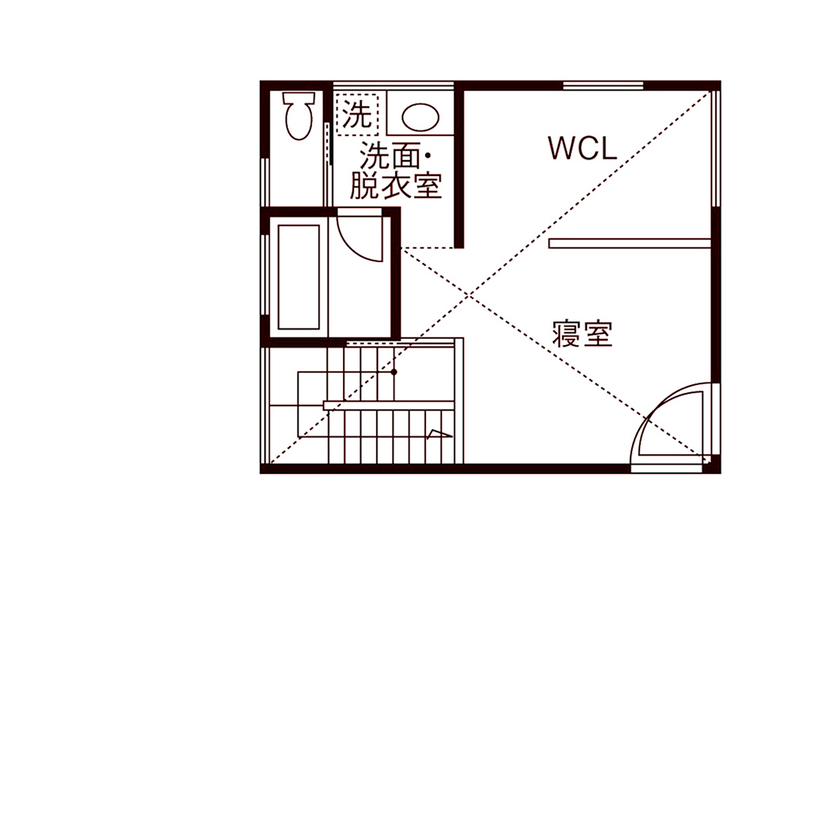 一級建築士事務所　フクダ・ロングライフデザイン 【奈良県/SE構法/自然素材/アトリエ/間取り有】変化のあるプラン、シンプルなデザイン。の間取り図（2LDK）2階