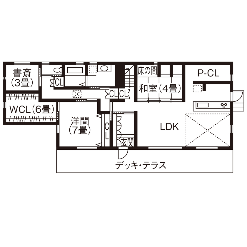 フィデア 【間取図有｜3000～3499万円｜カバードポーチ】デザインも使い心地もこだわったアメリカンリゾートスタイルの間取り図（5K以上）1階
