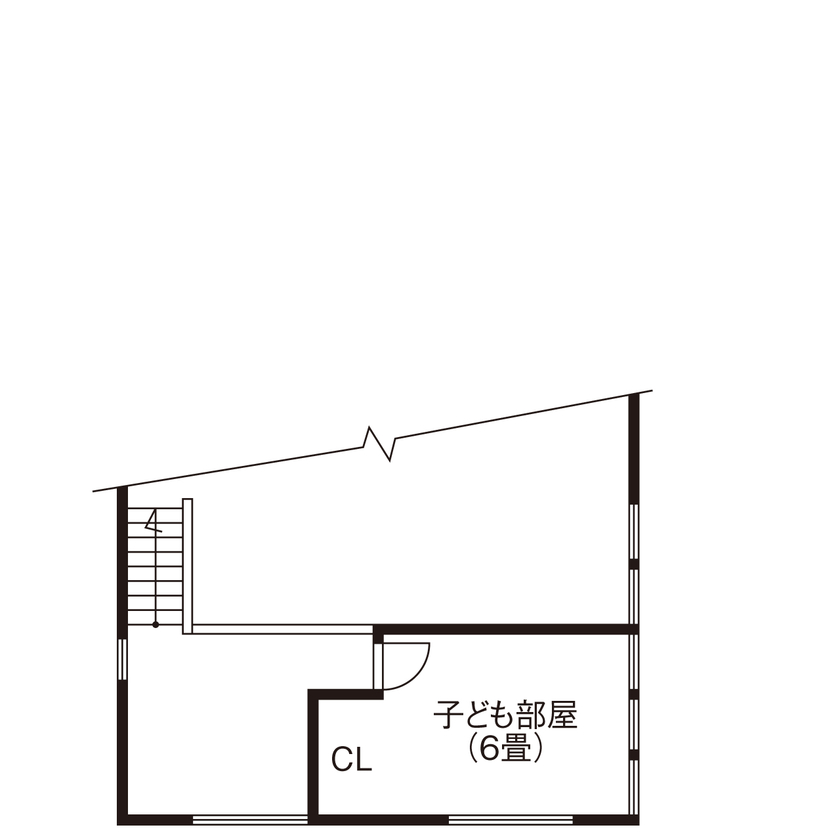 フィデア 【間取図有｜2000～2499万円｜木のデザイン｜カーライフ】広々とした吹抜で一体感を楽しむ片流れ屋根の家の間取り図（2LDK）2階