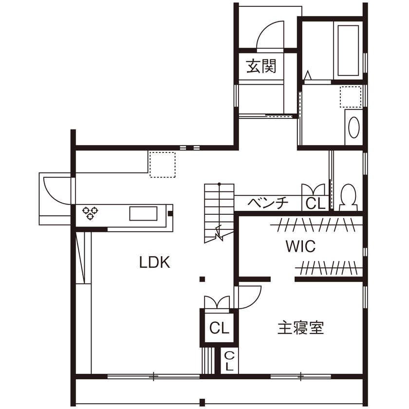 フィデア 【間取図有｜2700万円｜吹抜け｜オープン階段】お気に入りのデザインに囲まれて、自分たちらしく暮らすの間取り図（3LDK）1階