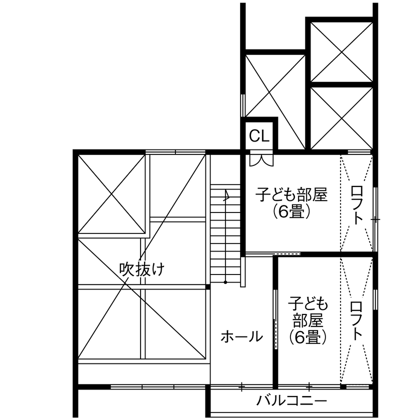 フィデア 【間取図有｜2700万円｜吹抜け｜オープン階段】お気に入りのデザインに囲まれて、自分たちらしく暮らすの間取り図（3LDK）2階