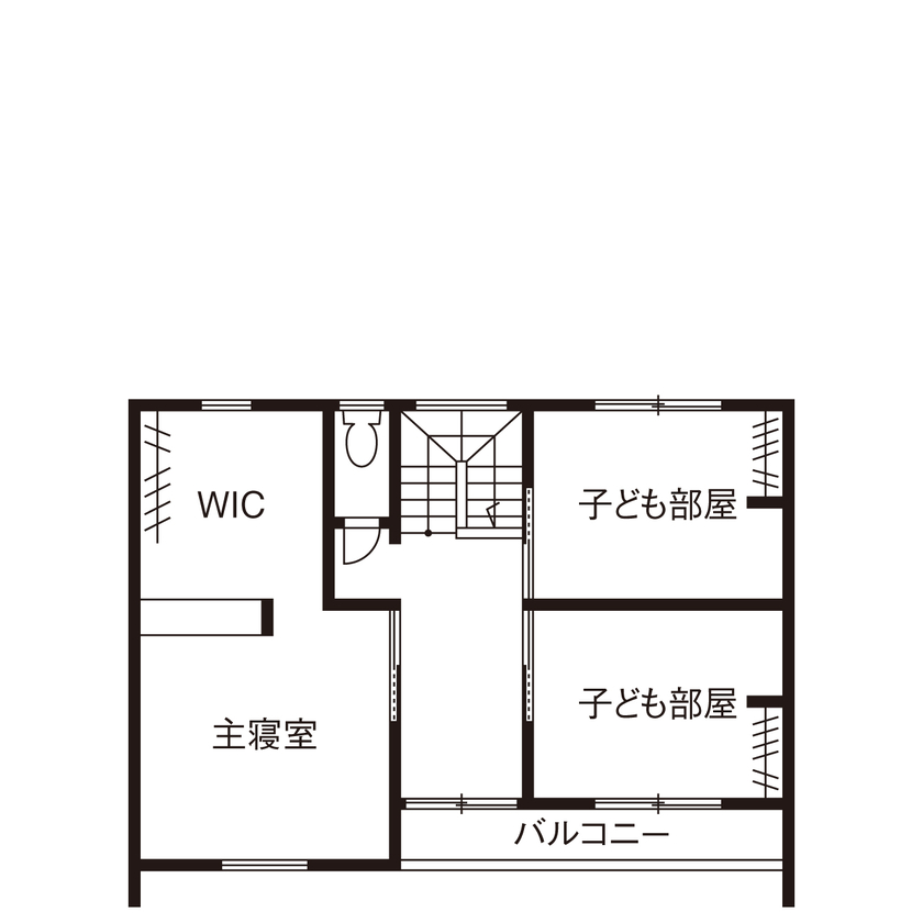 フィデア 【間取図有｜2217万円｜ガレージハウス｜造作家具】「変形土地＋設計力」見事な予算管理で実現した家の間取り図（4LDK）2階