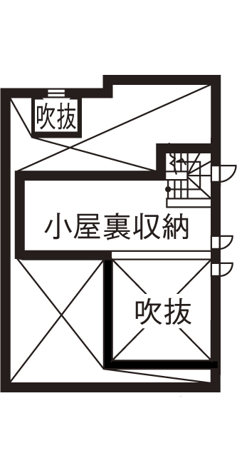 セルコホーム 【40坪台|間取り|ビルトインガレージ】明るさとプライバシーを確保した2階LDK。趣味を楽しむガレージハウスの間取り図（4LDK）ロフト