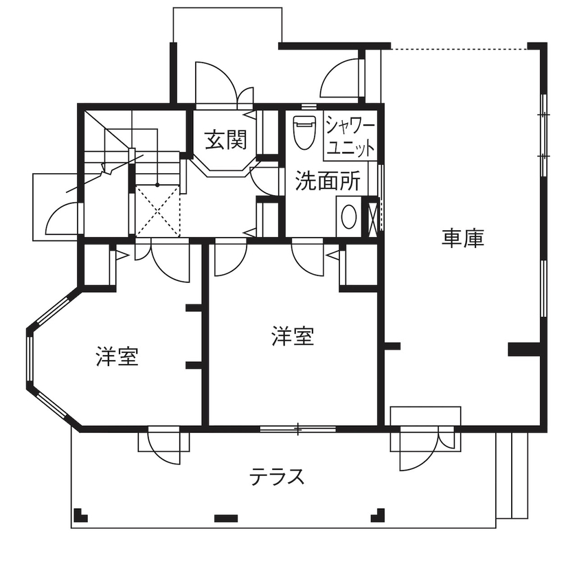 セルコホーム 【2000万円台|30坪台|間取り|ガレージ】高台からオーシャンビューを楽しむ。四季を満喫するリゾートホームの間取り図（3LDK）１階