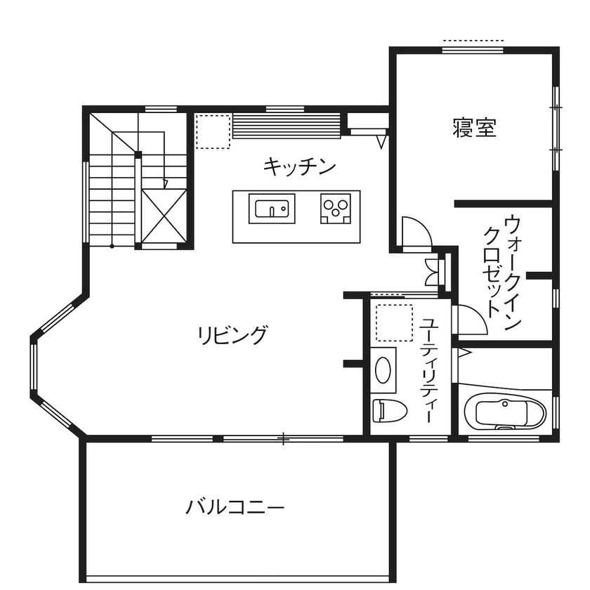 セルコホーム 【2000万円台|30坪台|間取り|ガレージ】高台からオーシャンビューを楽しむ。四季を満喫するリゾートホームの間取り図（3LDK）２階